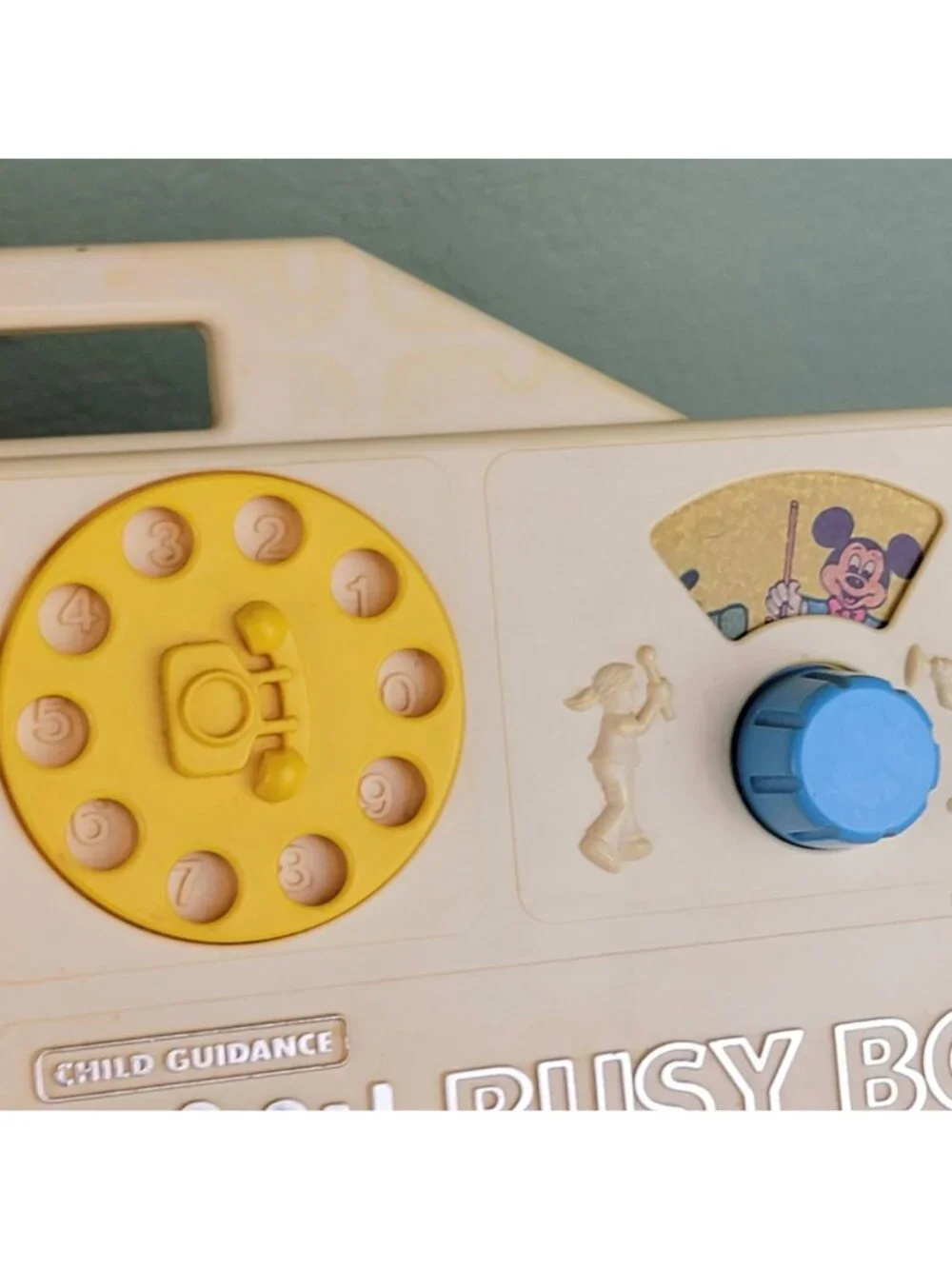 Vintage 1977 Musical Busy Box Child Toy Mickey 70s Colorful Plastic Large Play
